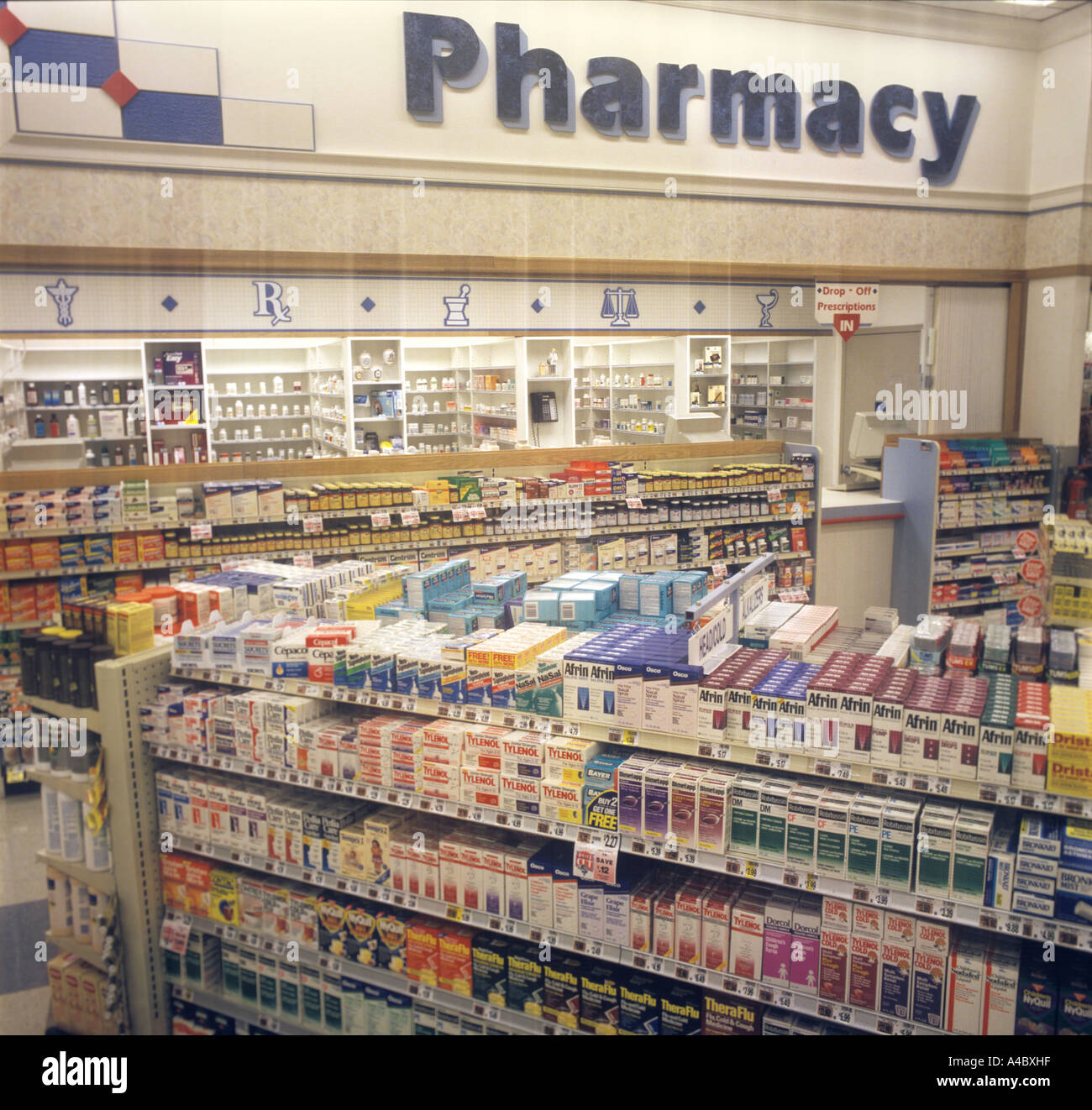 Pharmacie Pharmacie de détail en magasin USA Banque D'Images