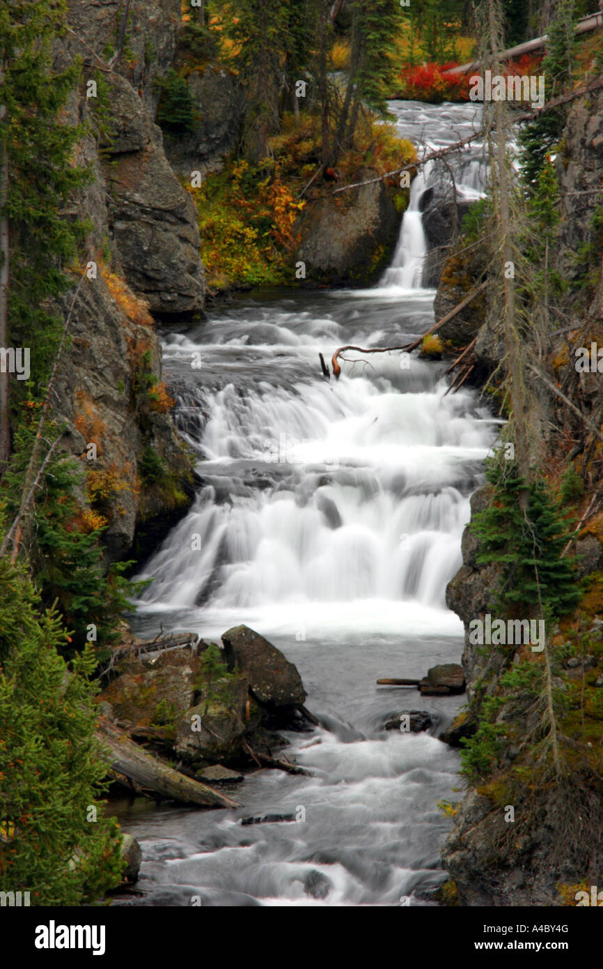 Kepler cascades, le parc national de Yellowstone, Wyoming Banque D'Images