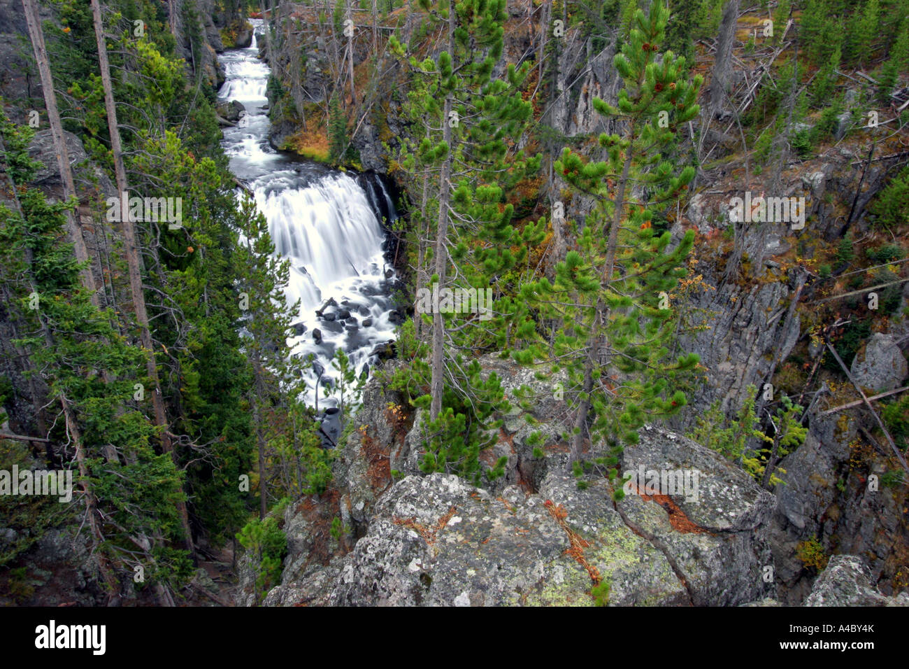 Kepler cascades, le parc national de Yellowstone, Wyoming Banque D'Images