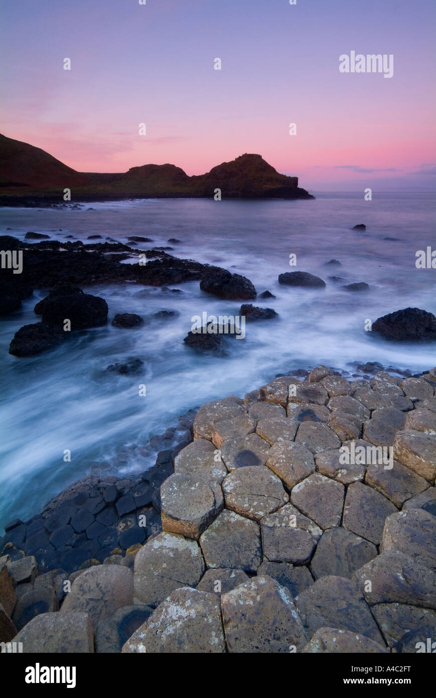 Chaussée des Géants, le comté d'Antrim, Irlande du Nord, Royaume-Uni Banque D'Images