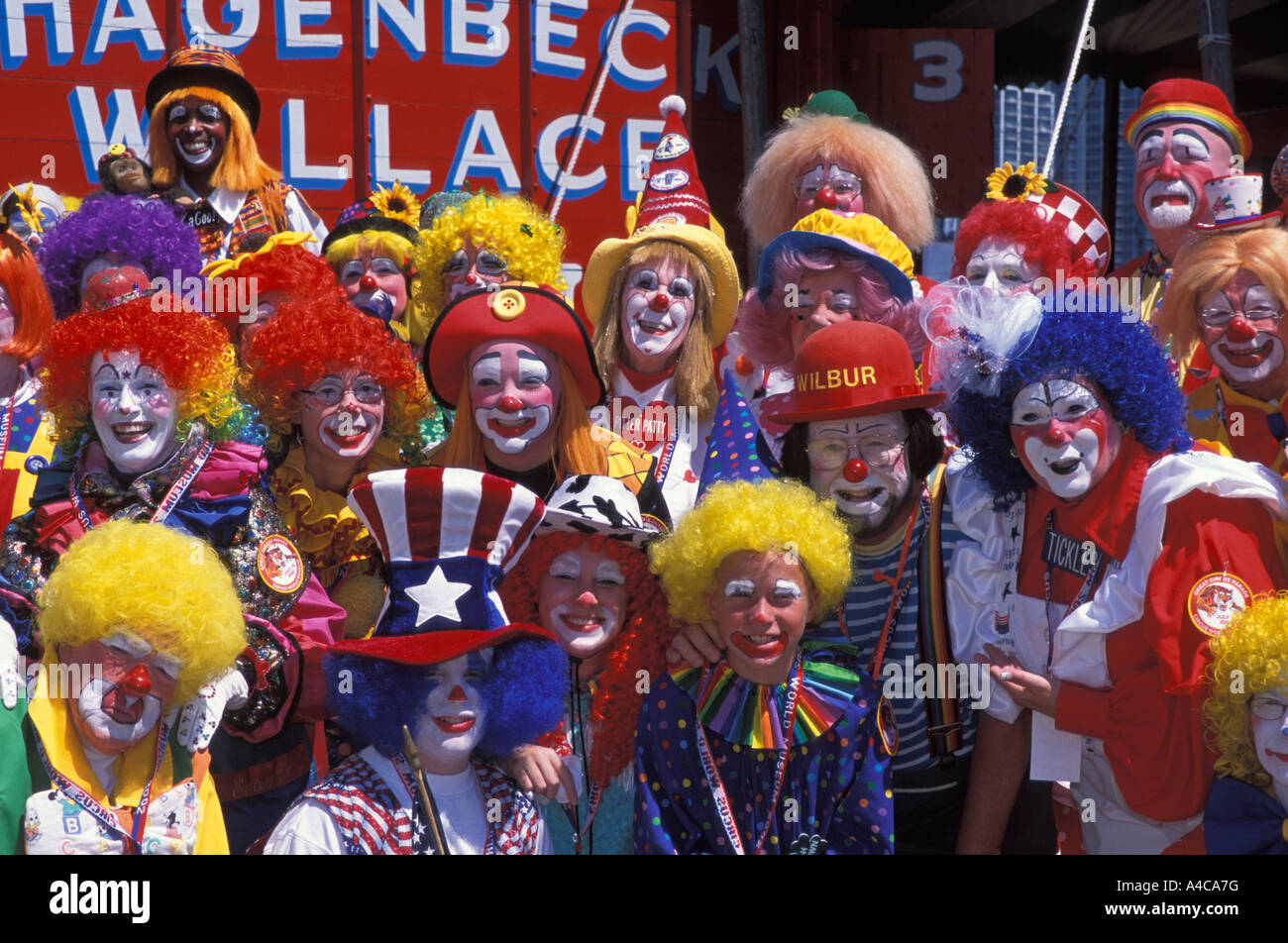 Se préparer pour les grands Clowns Circus Parade Milwaukee Wisconsin Banque D'Images