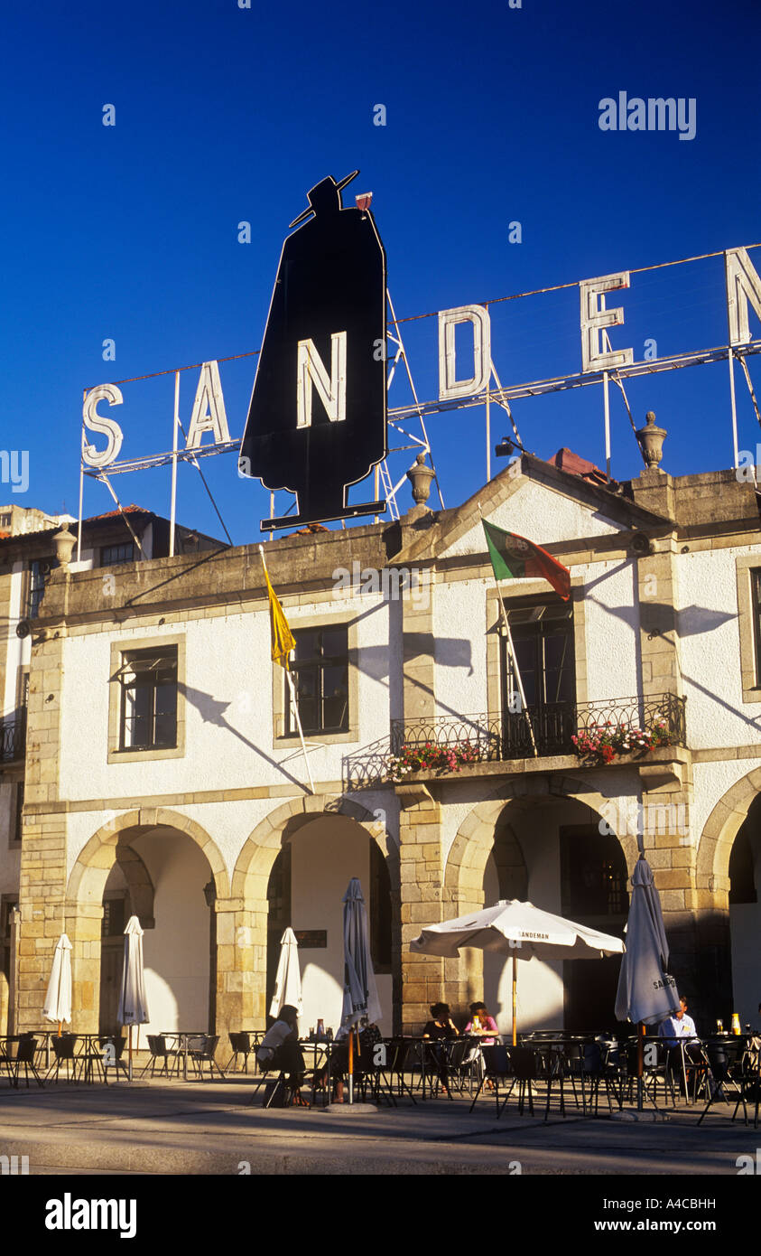 Port Sandeman Lodge et signer Vila Nova de Gaia Porto Portugal Banque D'Images