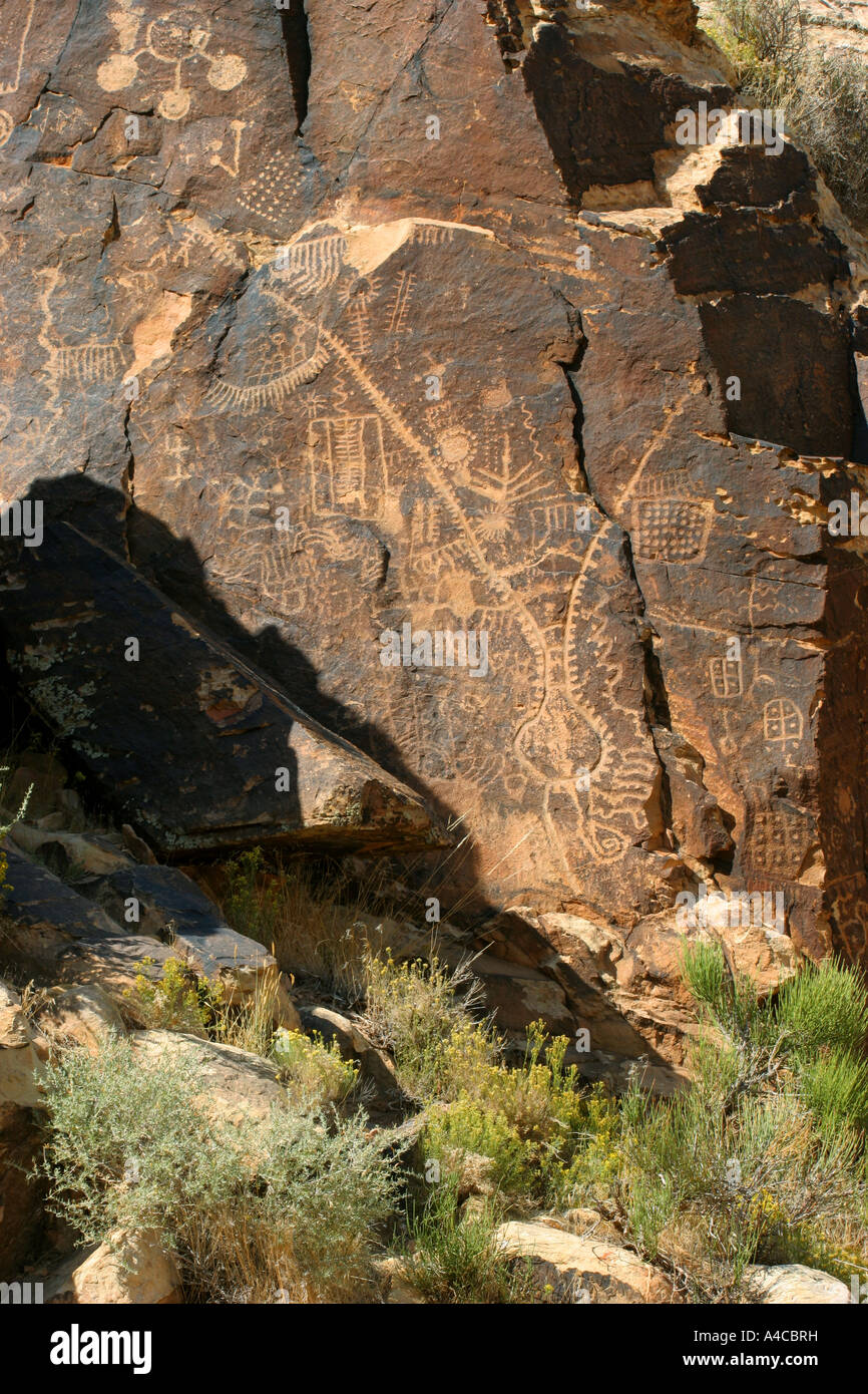 Parowan gap pétroglyphes, Utah Banque D'Images