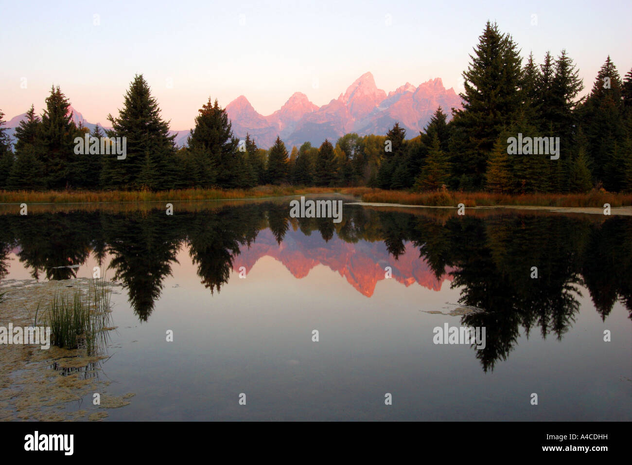 Le lever du soleil sur la Grand Tetons Banque D'Images