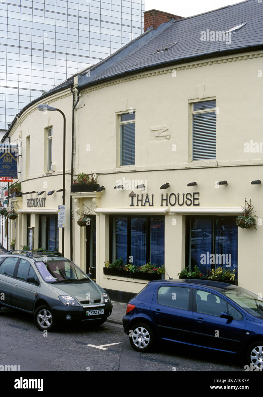 Extérieur de Thai House Restaurant, Cardiff Banque D'Images