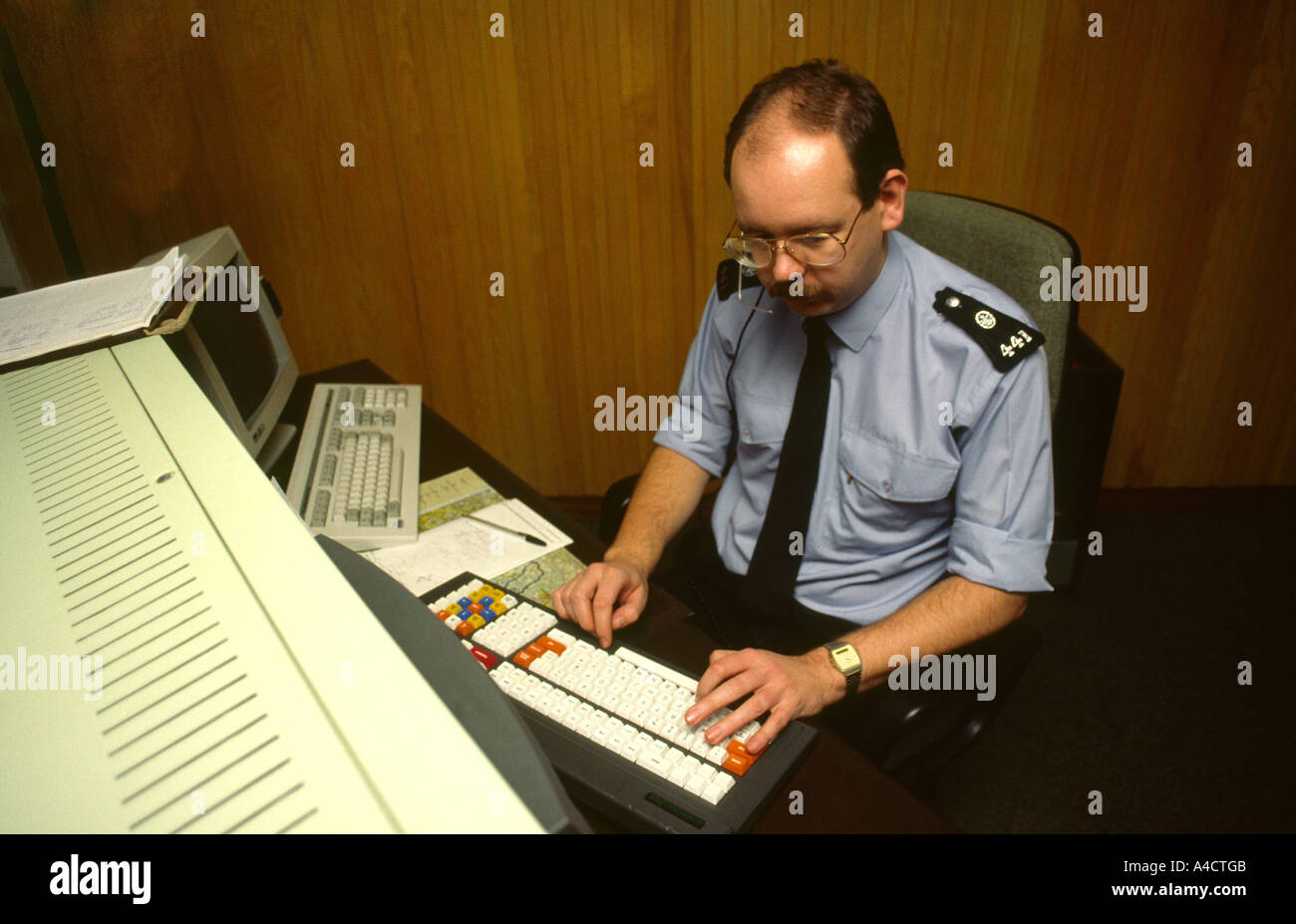 Salle de contrôle de la police d'autoroute Banque D'Images
