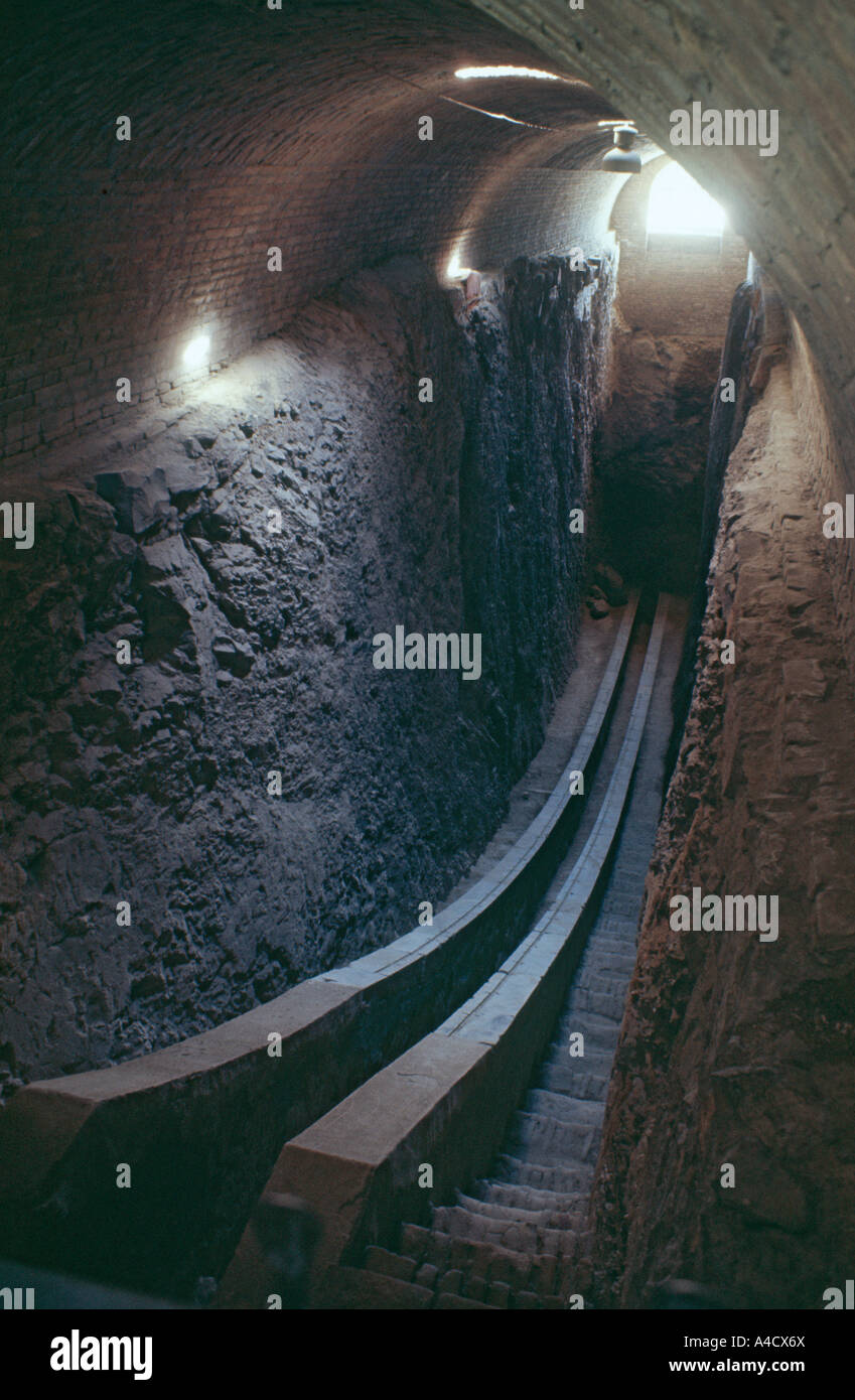 Sextant d'observatoire d'Ulugh Beg, Samarkand, Ouzbékistan. Banque D'Images