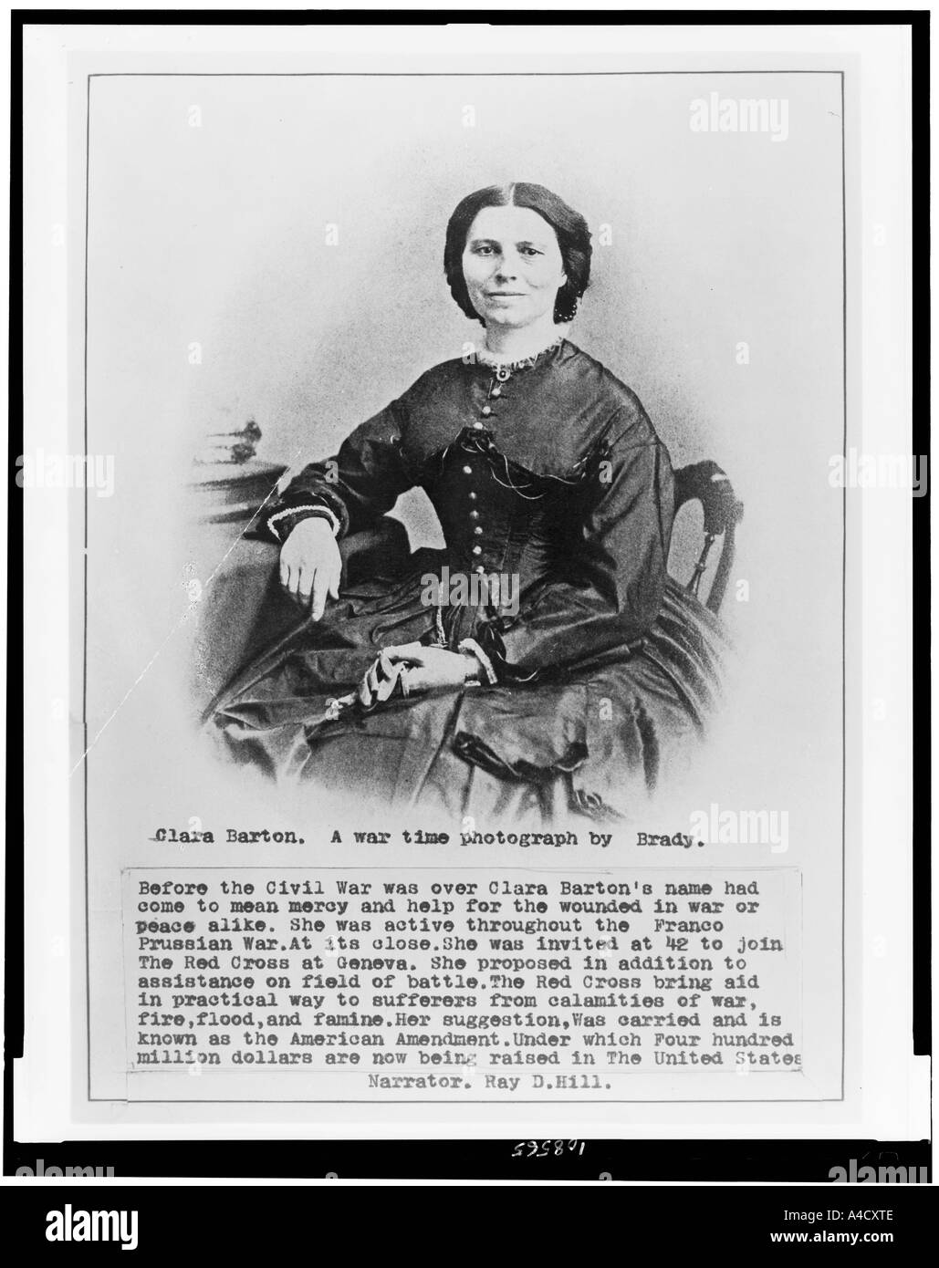 Clara Barton Guerre civile infirmière et fondateur de l'American Red Cross Banque D'Images