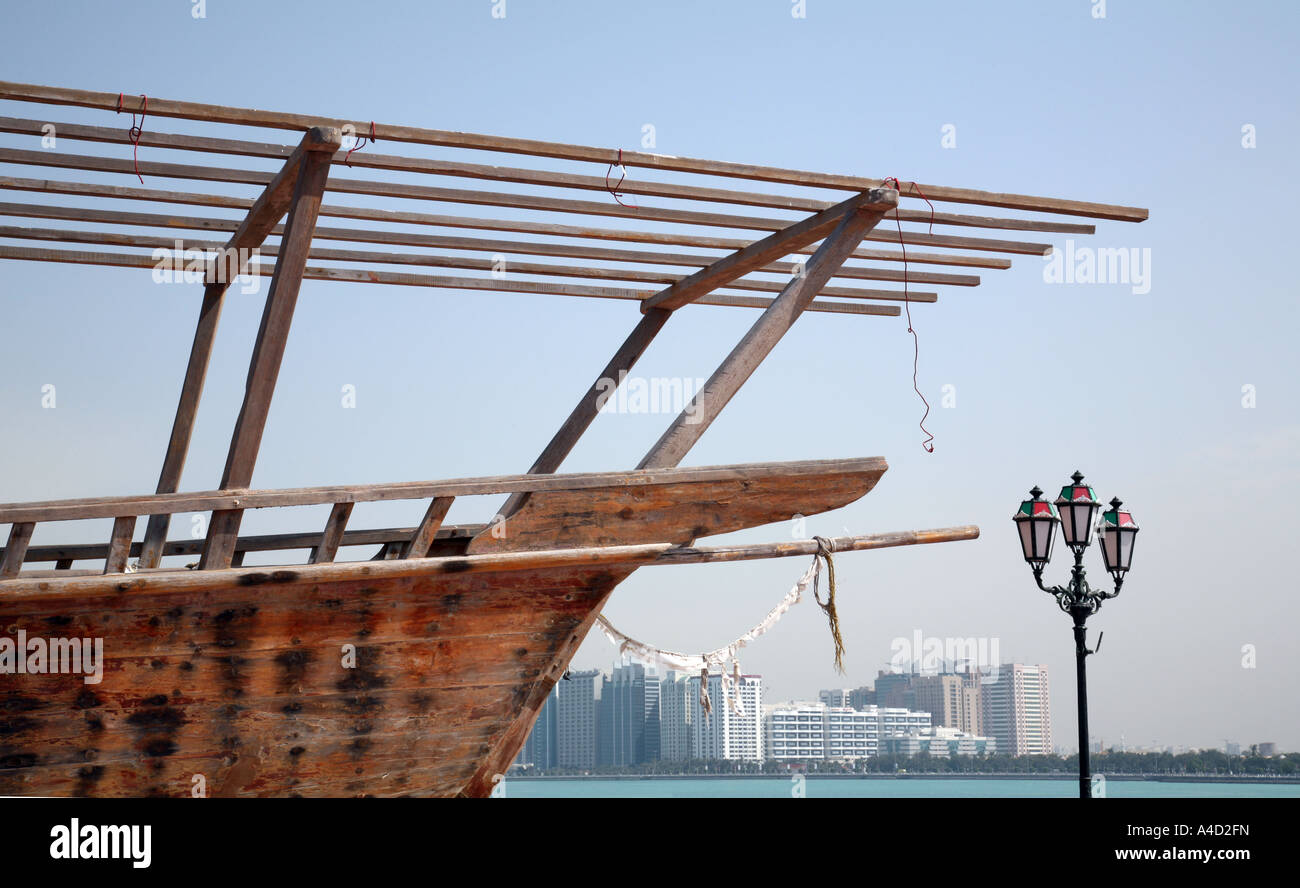 Monument en dhow, la ville d'Abu Dhabi utiliser Banque D'Images