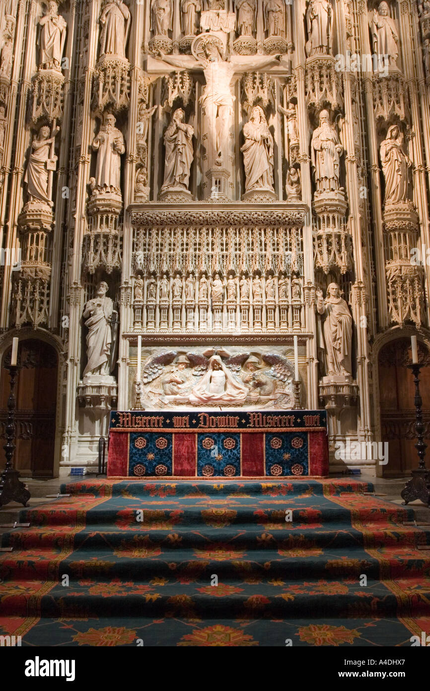 Le maître-autel et écran - St Albans Abbey - Hertfordshire Banque D'Images