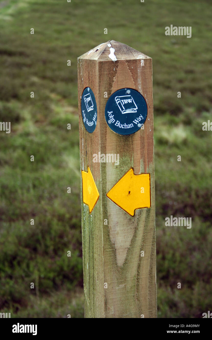 John Buchan - signpole touristiques, Ecosse Banque D'Images