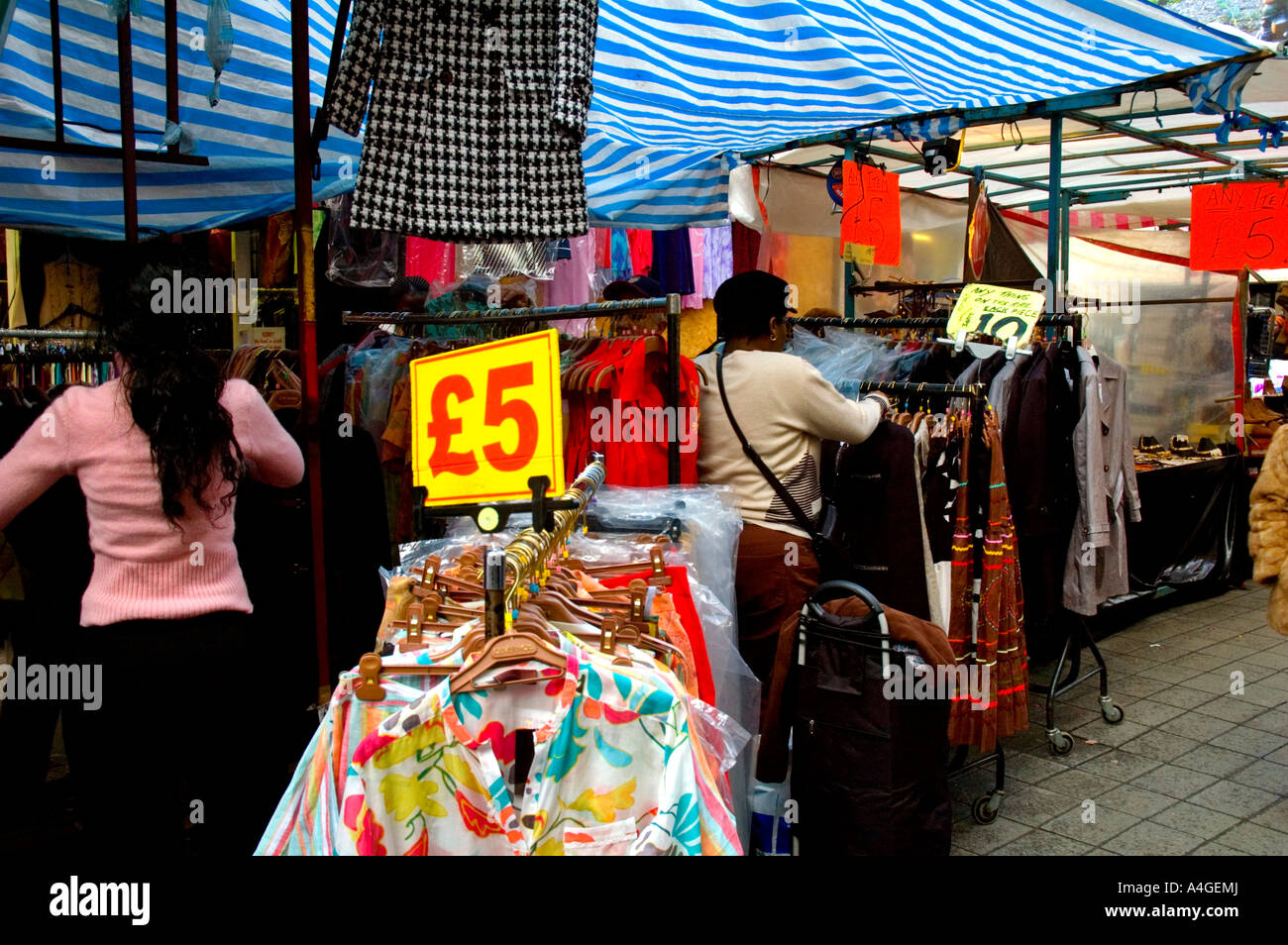 Le jupon Lane market in East End of London England UK Banque D'Images