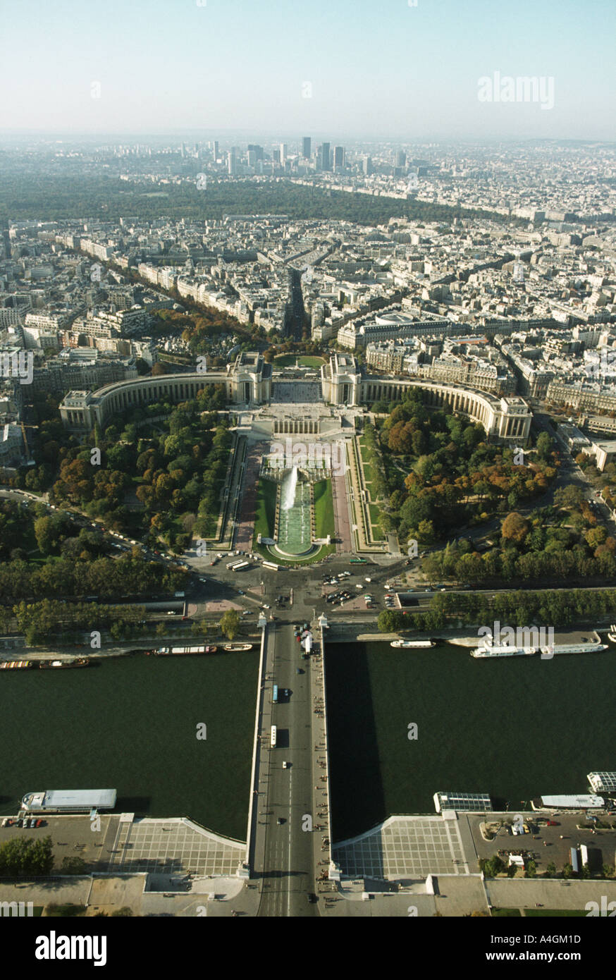 France Paris Palais de Chaillot de l'antenne de la Tour Eiffel Banque D'Images