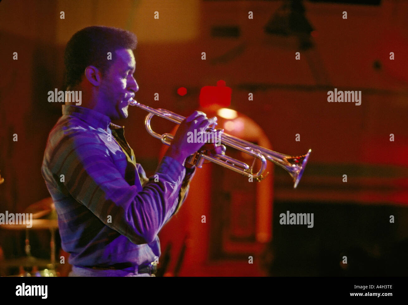 Marcus Printup trompettiste de jazz d'effectuer dans un club en Floride USA Banque D'Images