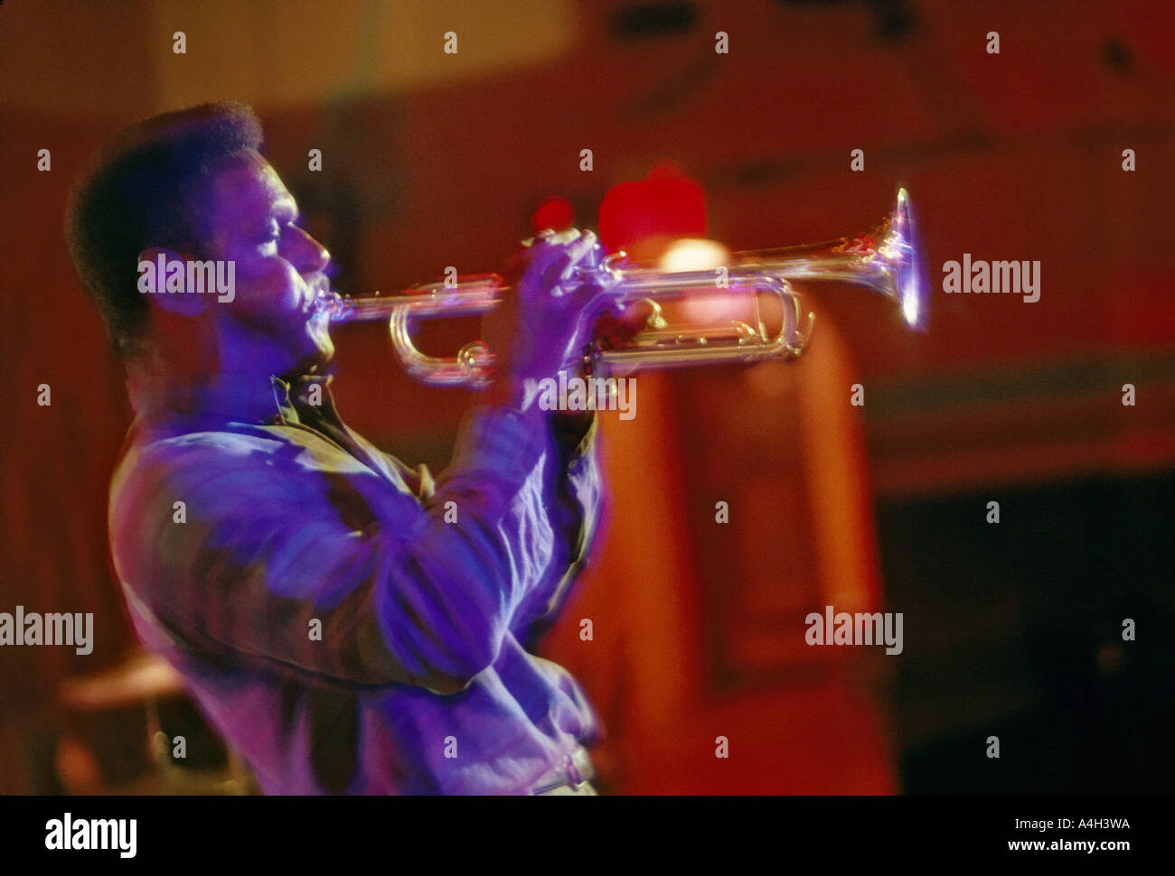 Marcus Printup trompettiste de jazz d'effectuer dans un club en Floride USA Banque D'Images