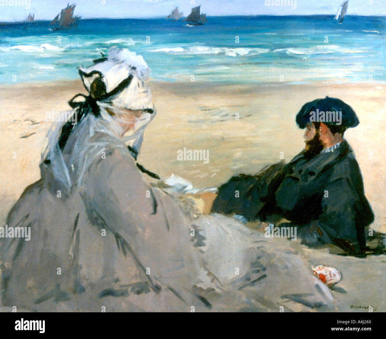 'A la plage', 1873. Artiste : Edouard Manet Banque D'Images