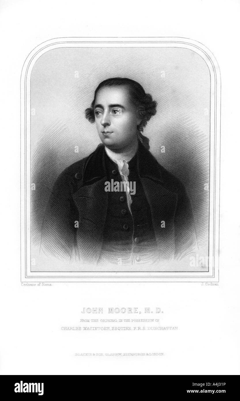 John Moore, médecin et écrivain écossais, (1870).Artiste : J Cochran Banque D'Images