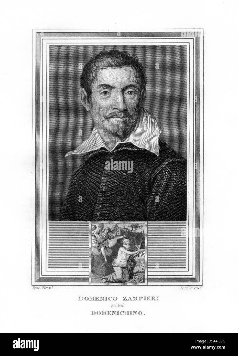 Domenichino, Dutch Baroque era painter, (1825).Artiste : John Corner Banque D'Images