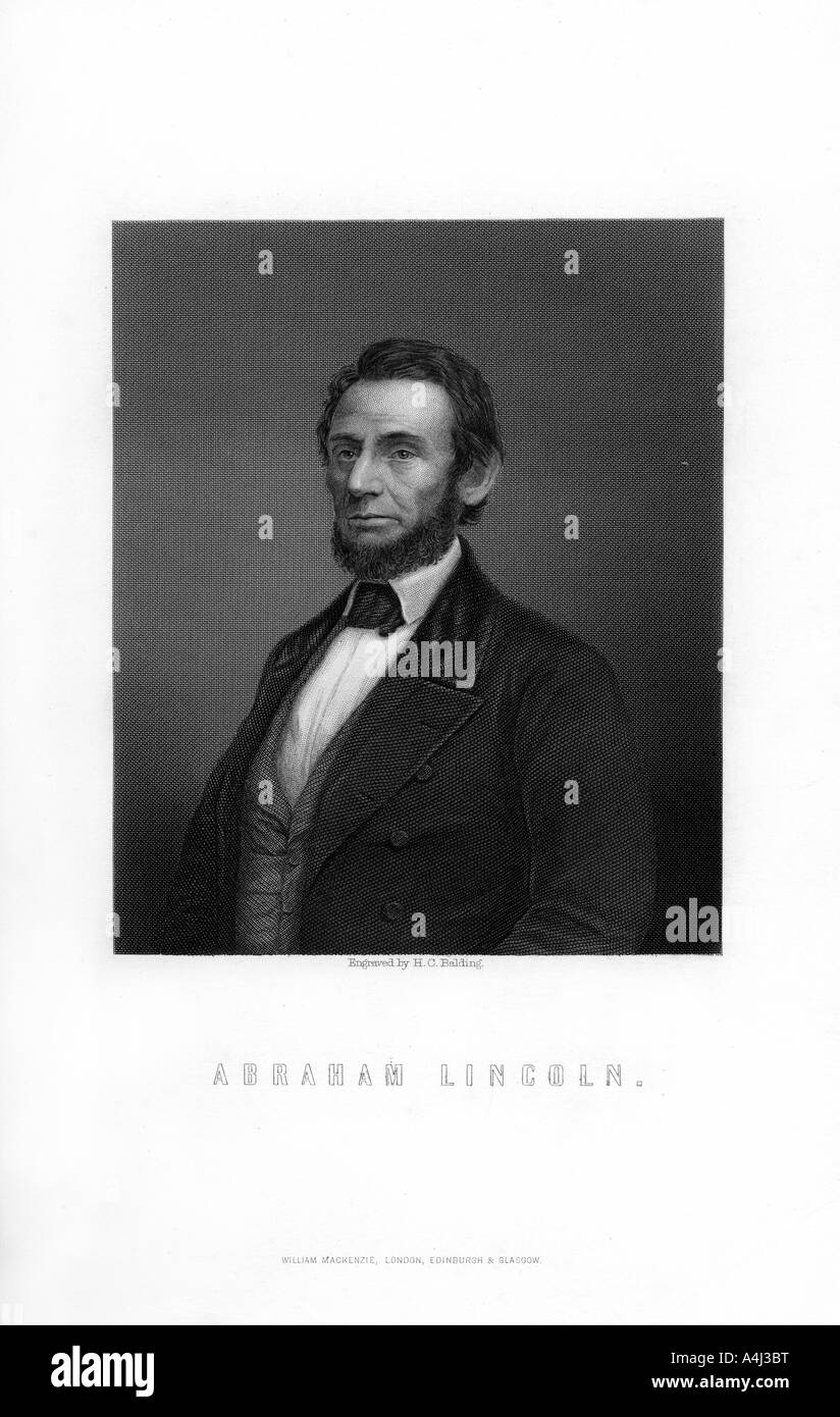 Abraham Lincoln, 16e président des États-Unis, (1893).Artiste : HC Balding Banque D'Images
