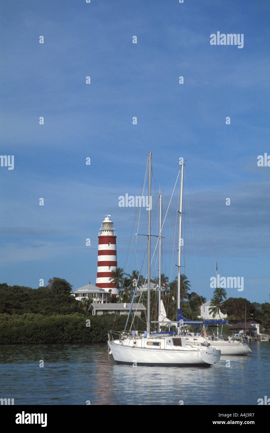 Abaco Bahamas phare Hopetown Harbour Banque D'Images