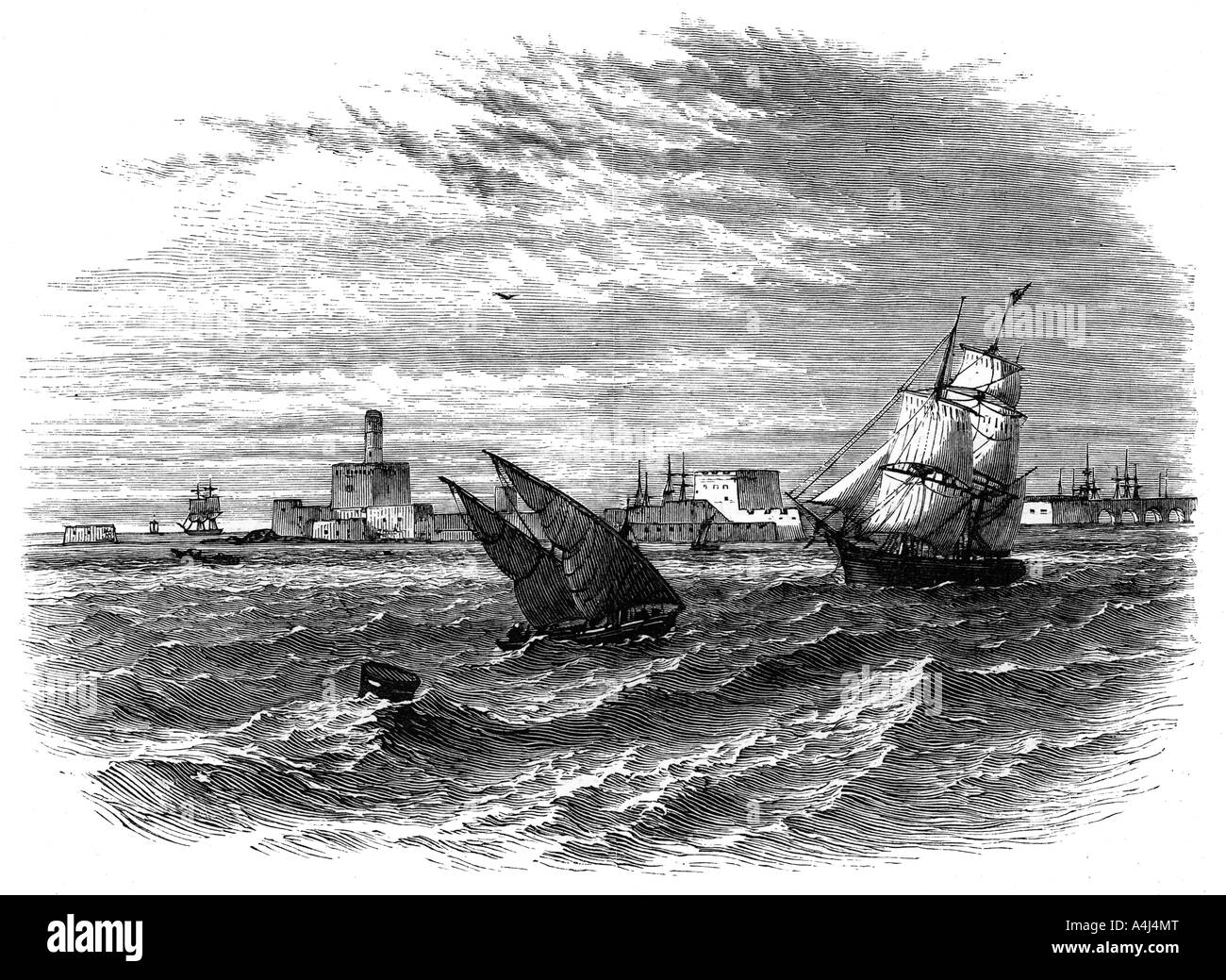 De la mer d'Alexandrie, Égypte, c1890. Artiste : Inconnu Banque D'Images