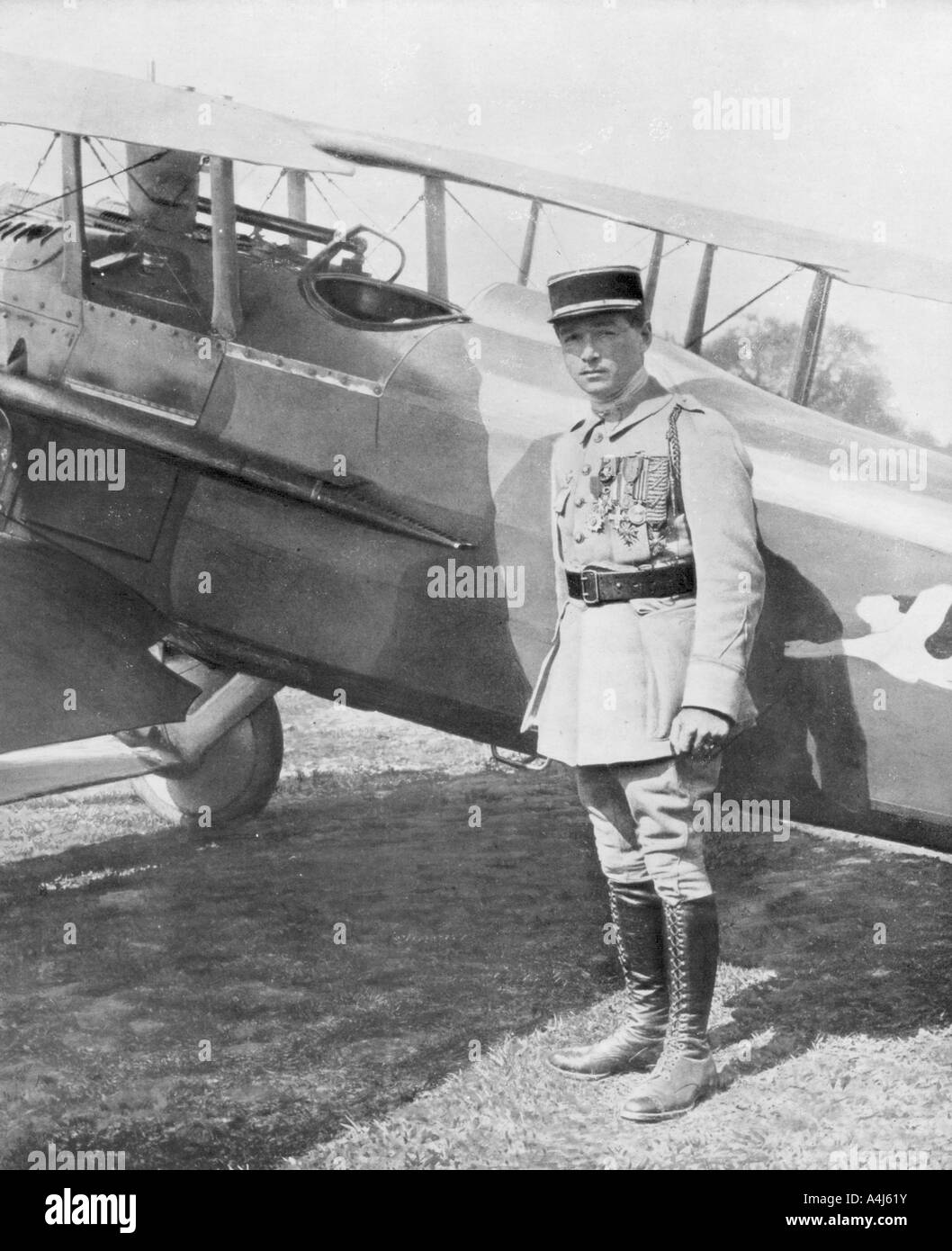 Paul René Fonck, l'as pilote français, 1918. Artiste : Inconnu Banque D'Images
