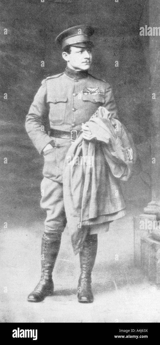 Raoul Lufbery, French-American pilote de chasse de la Première Guerre mondiale, 1914-1918. Artiste : Inconnu Banque D'Images