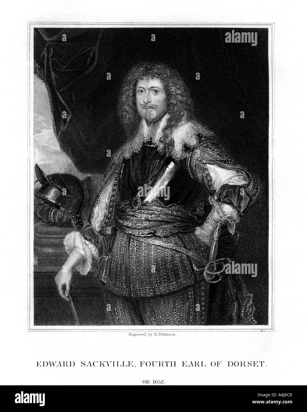 Edward Sackville, 4e comte de Dorset, soldat et homme d'anglais, (1829).Artiste : H Robinson Banque D'Images