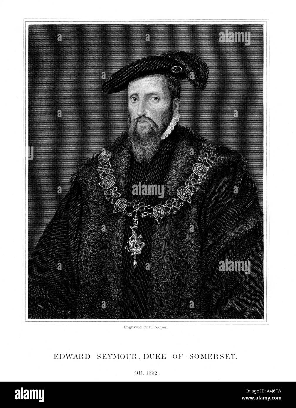 Edward Seymour, duc de Somerset, Lord Protecteur d'Angleterre, (1823).Artiste : R Cooper Banque D'Images