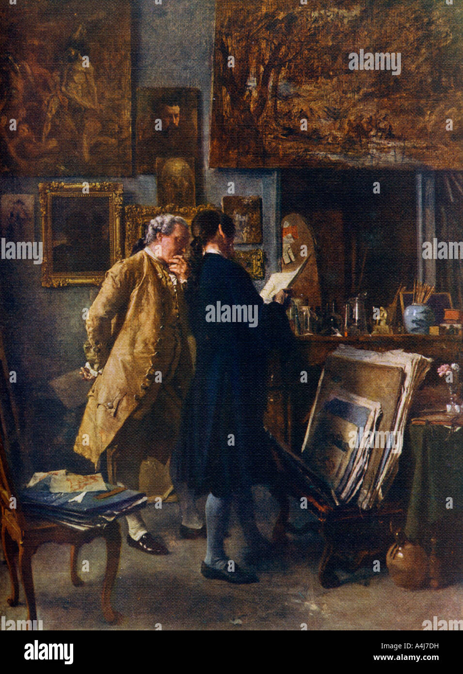 'Un artiste montrant son travail', c1850, (1912).Artiste : Jean Louis Ernest Meissonier Banque D'Images