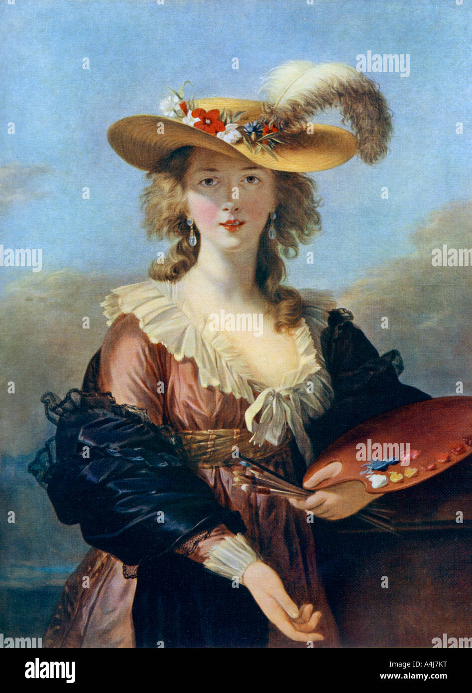 vigee-lebrun-autoportrait-au-chapeau-de-paille-banque-de-photographies