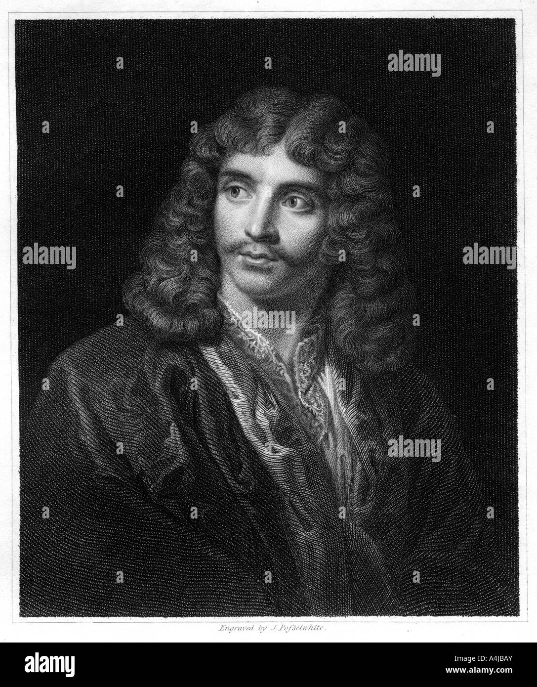 Molière, le théâtre français Auteur, réalisateur et acteur, (1833).Artiste : J Posselwhite Banque D'Images