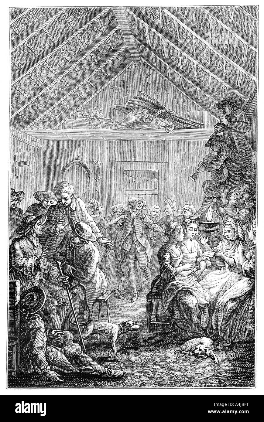 L'Assemblée générale de l'hiver, (1885).Artiste : François Hubert Gravelot Banque D'Images