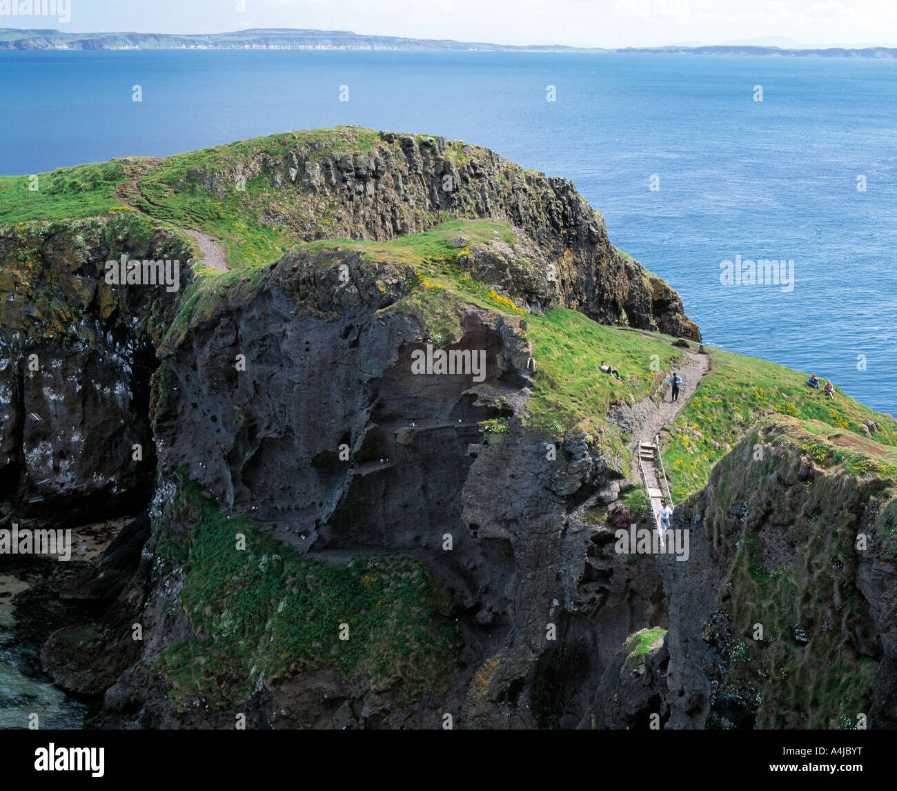 L'Irlande, le comté d'Antrim, craggy rocheux sur la côte nord de l'Irlande, la beauté dans la nature, Banque D'Images