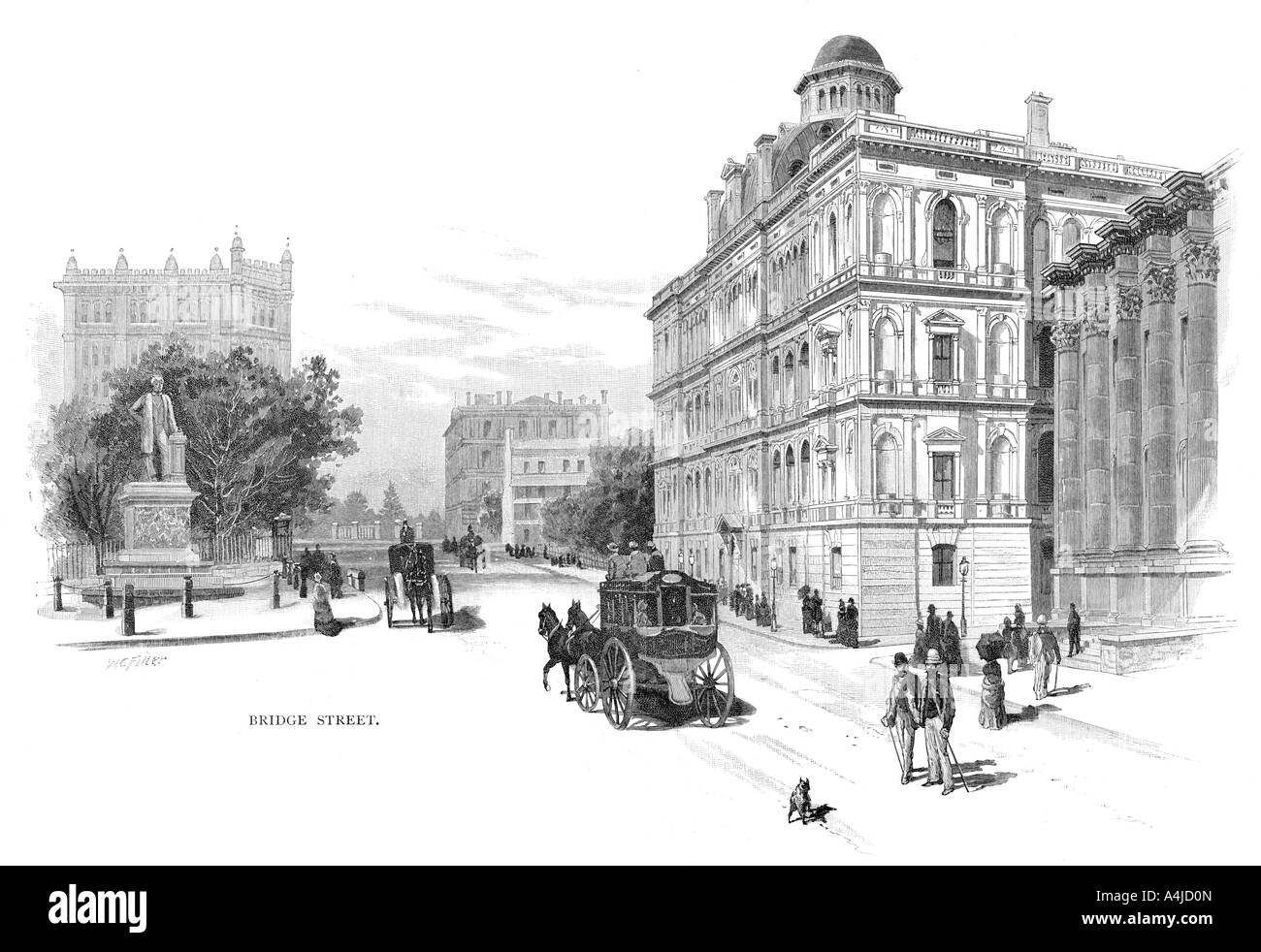 Bridge Street, Sydney, Nouvelle-Galles du Sud, Australie, 1886.Artiste : WC Fitler (Filtre Banque D'Images