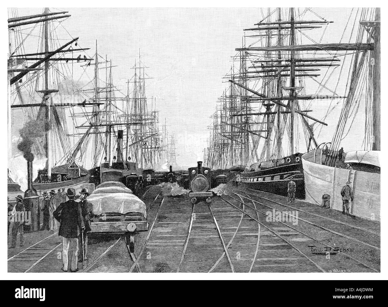 Port de Melbourne, Victoria, Australie, 1886.Artiste : Mollier W Banque D'Images