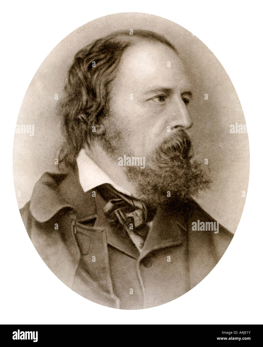 Alfred, Lord Tennyson, poète anglais, (1909).Artiste : M Arnault Banque D'Images