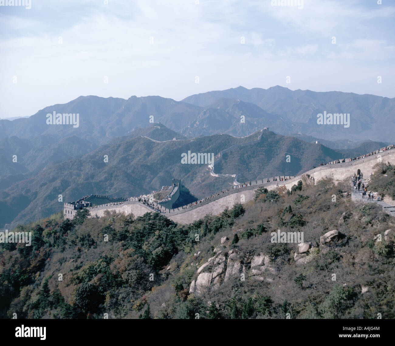 La Grande Muraille de Chine (Wanli Changcheng), Badaling, Beijing et au nord-est, la Chine Banque D'Images