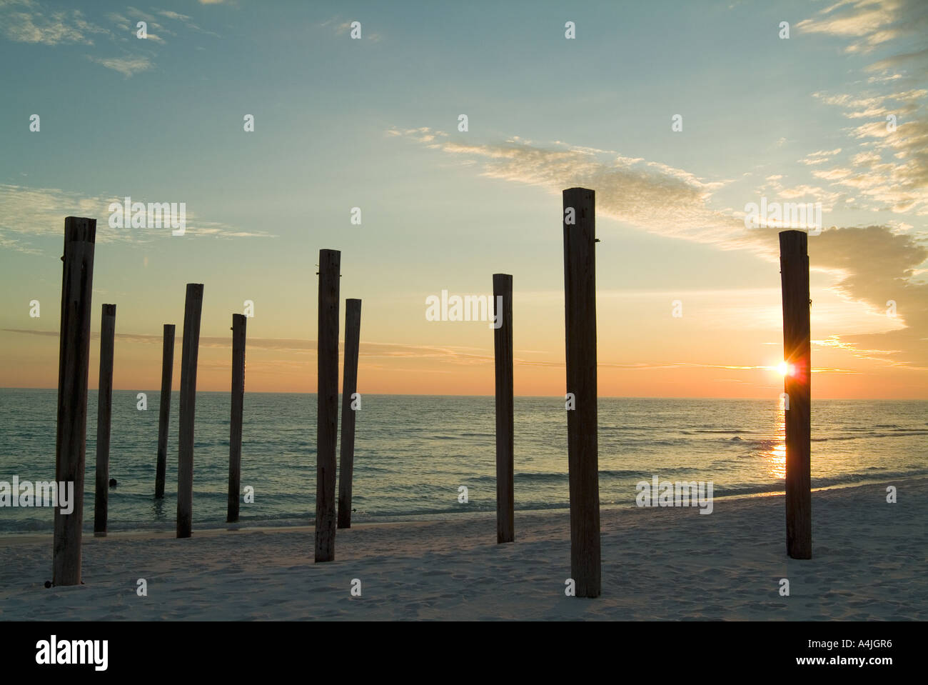 Le coucher du soleil, Destin, Floride Banque D'Images