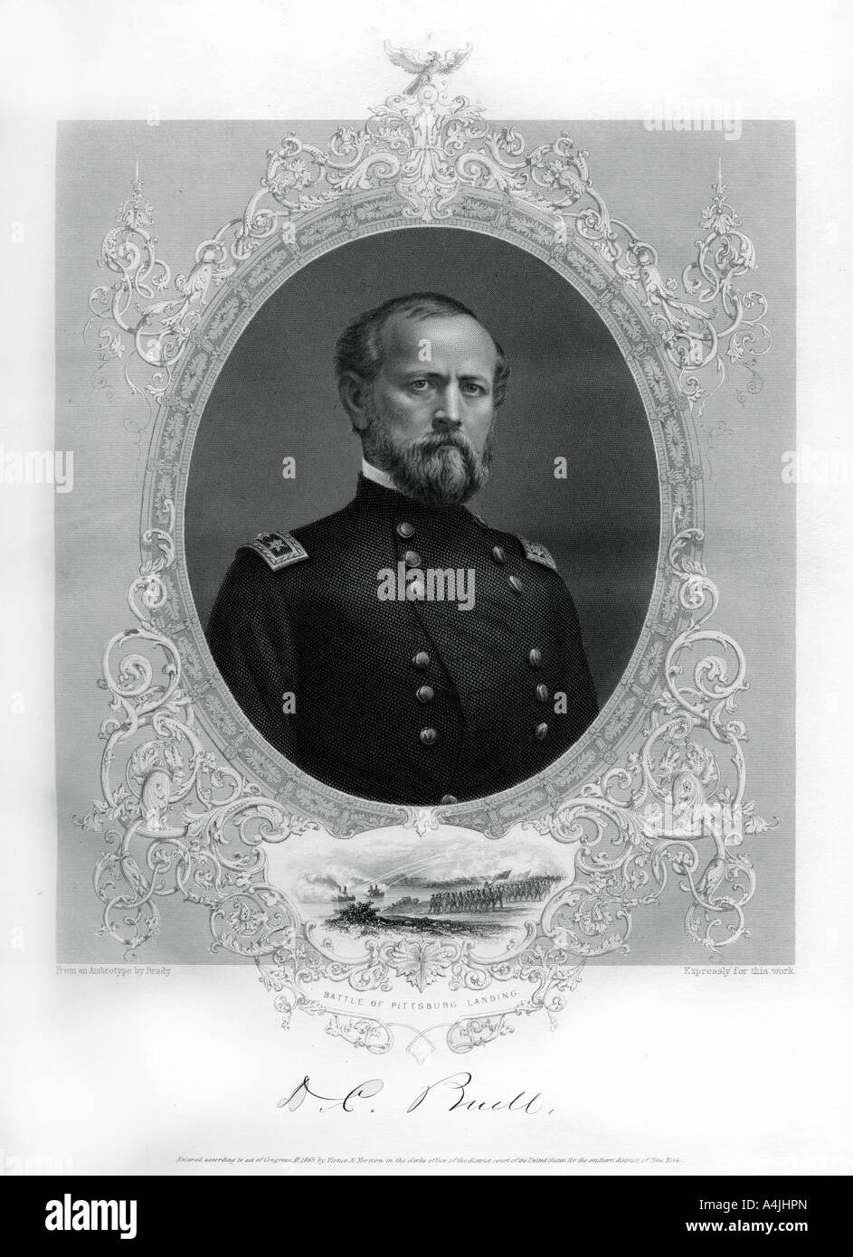 Général Don Carlos Buell, officier de l'Armée US, 1862-1867.Artist : Brandy Banque D'Images