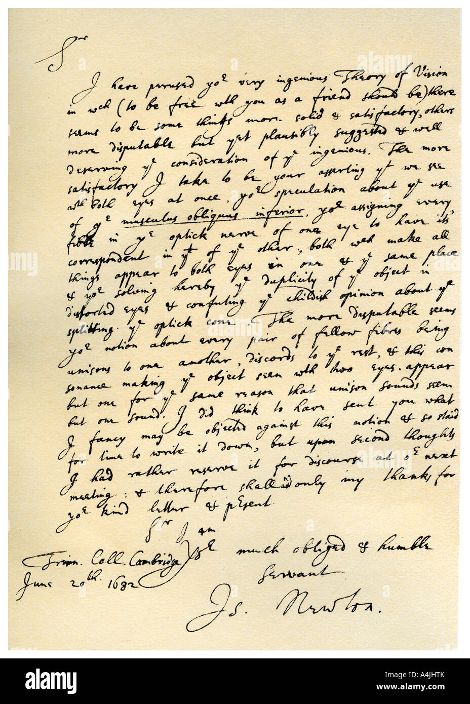 Lettre de Sir Isaac Newton à William Briggs, 20 juin 1682.Artiste — free download