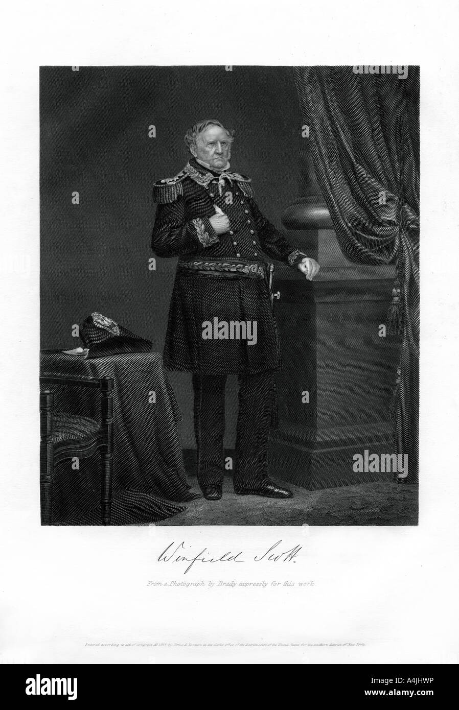 Le général Winfield Scott, général, diplomate, et candidat à la présidentielle, 1862-1867. Artiste : Inconnu Banque D'Images