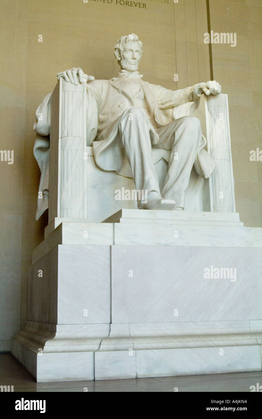 Lincoln Memorial, Washington DC, 1922. Statue de Daniel Chester French. Architecte : Henry Bacon Banque D'Images