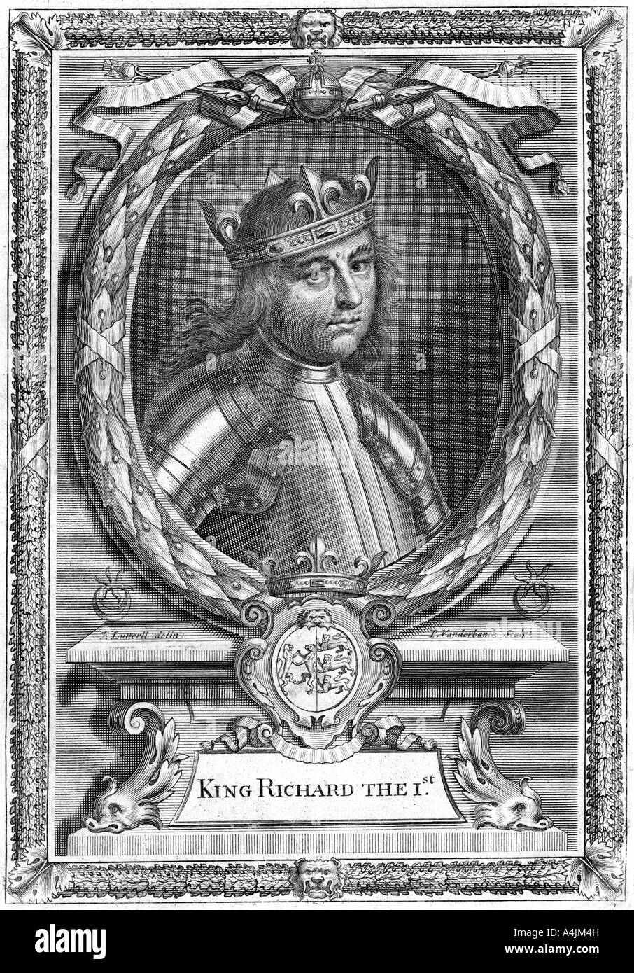 Richard Ier, roi d'Angleterre.Artiste : Edward Lutterell Banque D'Images