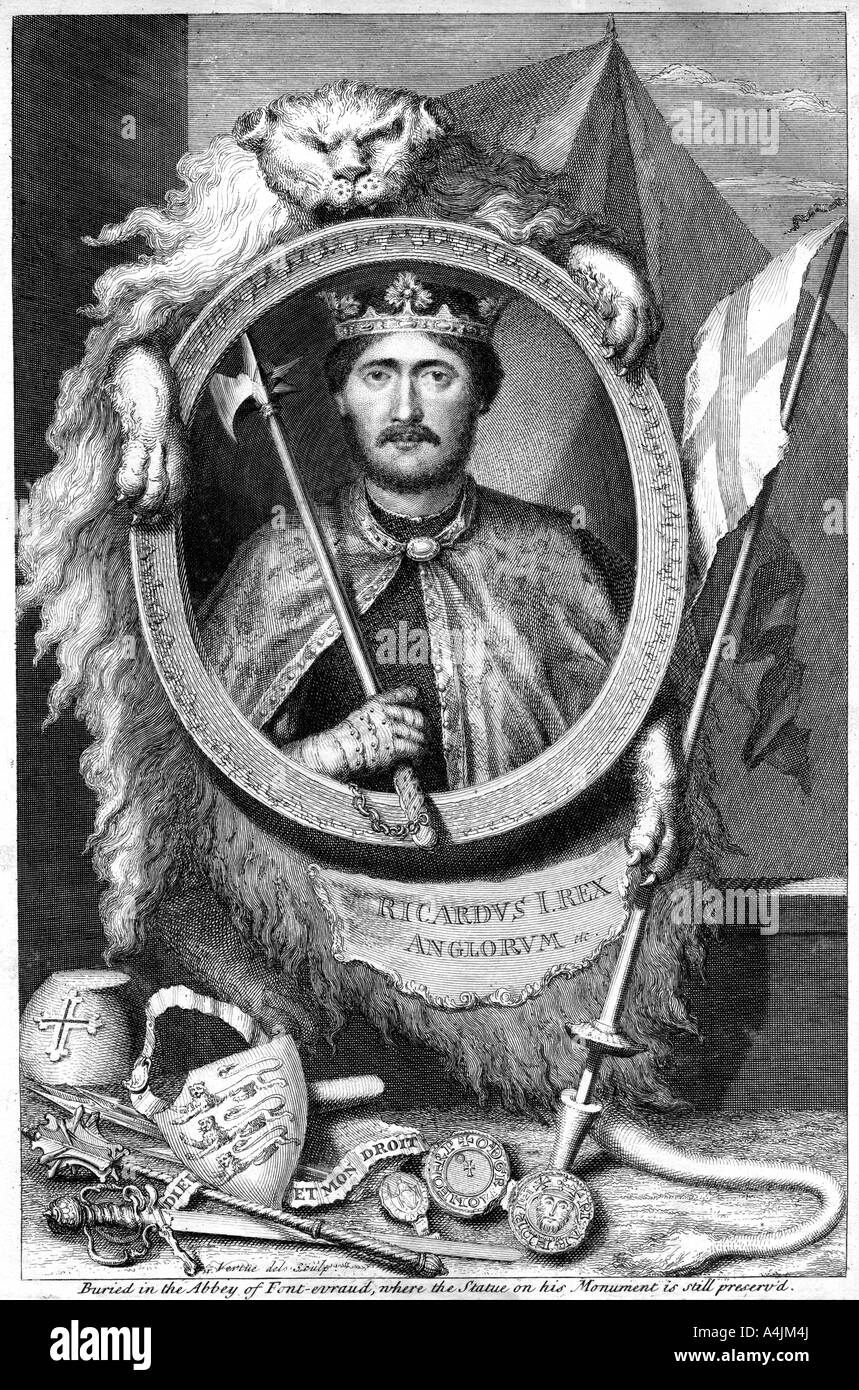 Richard Ier, roi d'Angleterre.Artiste : George Vertue Banque D'Images