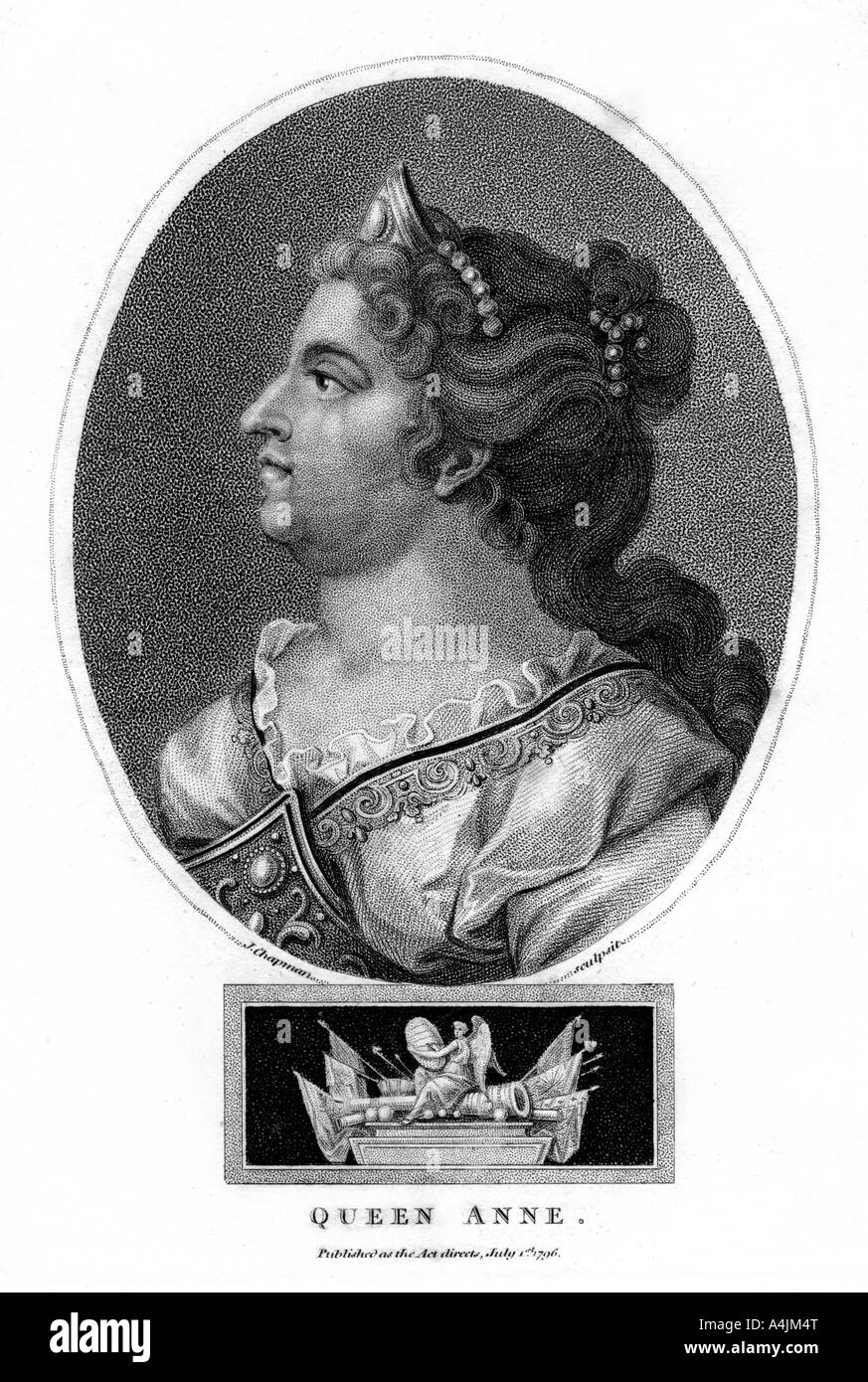 Anne de Grande-Bretagne, (1796).Artiste : J Chapman Banque D'Images