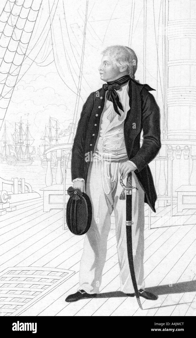 Le prince William Henry comme aspirant à bord du 'Prince George', (1831).Artiste : R Page Banque D'Images