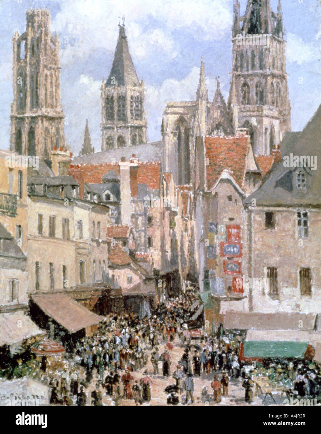 'Levine et marche Rouen',1898. Artiste : Camille Pissarro Banque D'Images