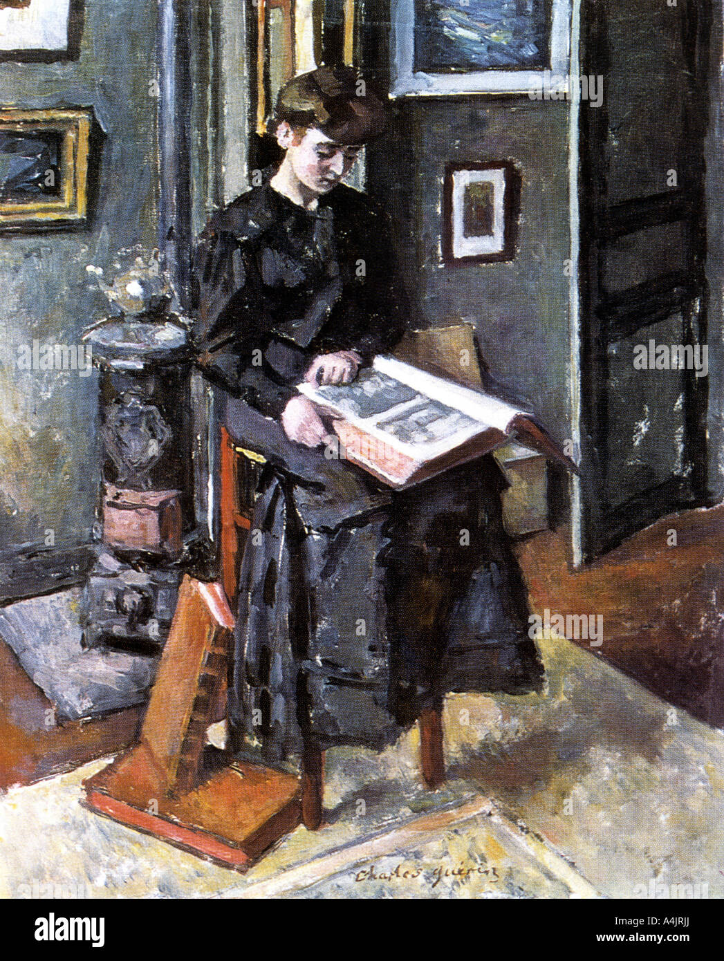 'Personne plus jeune la lecture", 1906. Artiste : Charles Guerin Banque D'Images