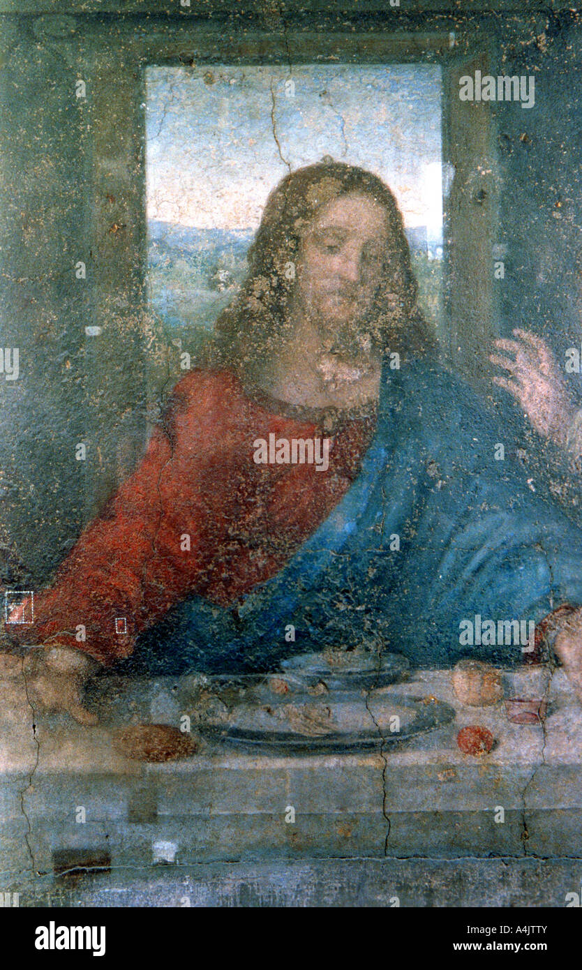'La Cène', détail, 1495-1498. Artiste : Leonardo da Vinci Banque D'Images